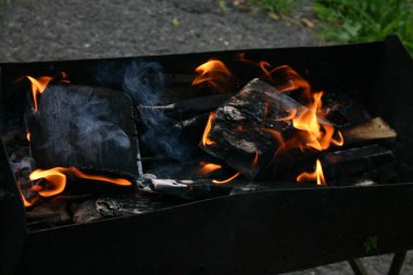 Ateşte yemek pişirmek.