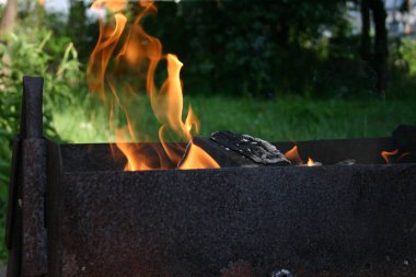 Ateşte yemek pişirmek.