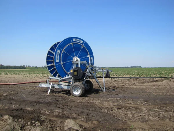 Macchine Agricole Combinare Orecchie Mais Agricoltore Campo Raccolta Idrofoglia Sistema — Foto Stock
