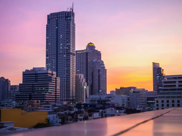 Puesta Sol Ciudad Que Nunca Duerme — Foto de Stock