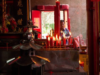 Mum ışığı Guan Yu Tapınağı bangkok thaikand