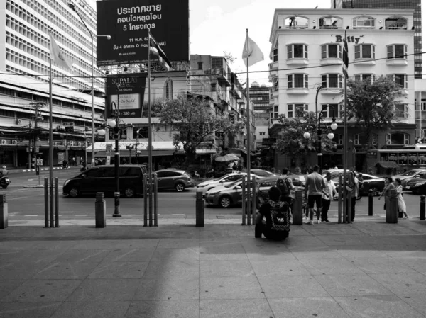 Bangkok Thailand May 2019 Street Road White Black People — Stock Photo, Image