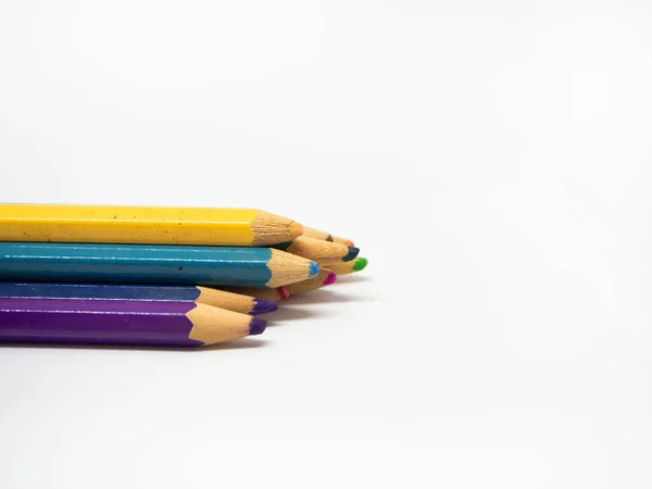 Crayons Couleur Isolés Sur Fond Blanc Crayon — Photo