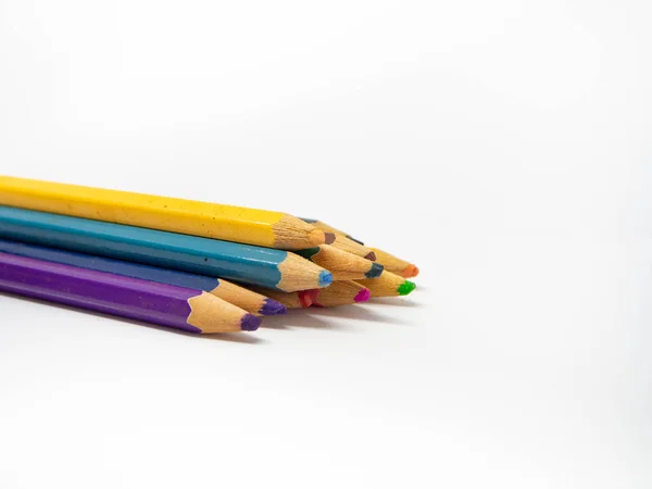 Crayons Couleur Isolés Sur Fond Blanc Crayon — Photo