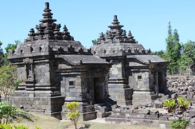 Yogyakarta Endonezya 'daki Plaosan tapınağı kompleksi