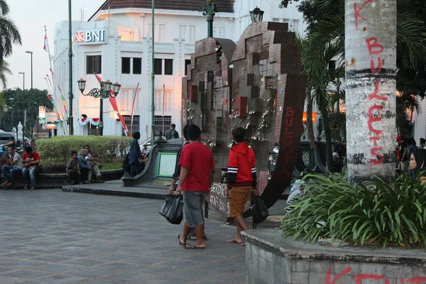 Kilometre Nol Endonezya Yogyakarta Şehri — Stok fotoğraf