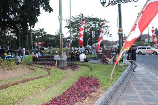 Quilômetro Nol Yogyakarta Cidade Indonésia — Fotografia de Stock