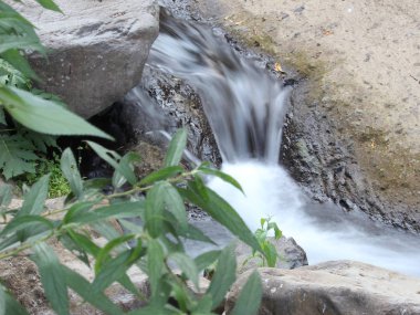 Şelalenin yanında küçük bir nehir.