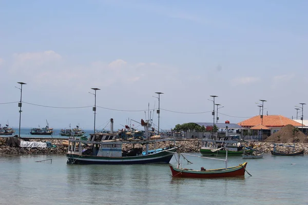 Barco Madera Existente Isla Dique Ketapang Java Oriental Indonesia — Foto de Stock