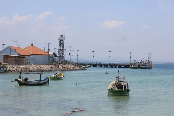 Barco Madeira Existente Ilha Dique Ketapang Java Oriental Indonésia — Fotografia de Stock