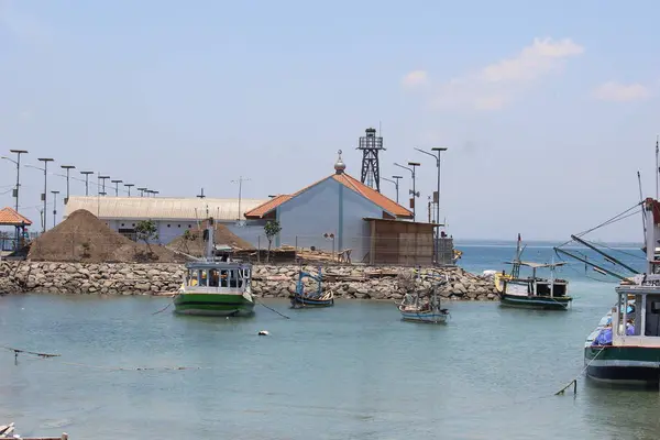 Bateau Bois Existant Dans Digue Île Ketapang Java Oriental Indonésie — Photo