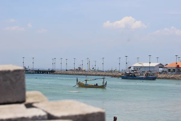 Lezbiyen Adası Ketapang Doğu Java Endonezya Daki Mevcut Ahşap Tekne — Stok fotoğraf