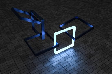 3D Rendering, bilim ve teknoloji duygusu ile yaratıcı çerçeveler