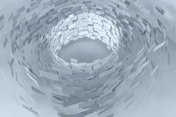 3d renderizado, flujo de papel cuadrado, fondo creativo — Foto de Stock