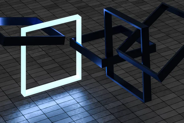 3d 렌더링, 과학 기술의 감각과 창조적 인 프레임 — 스톡 사진