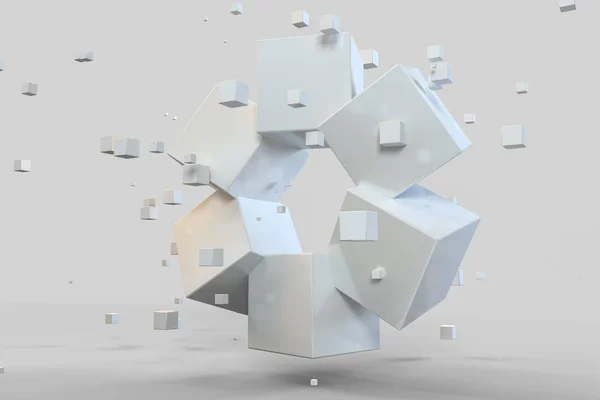 3d 렌더링, 과학 기술의 감각과 창조적 인 큐브 — 스톡 사진