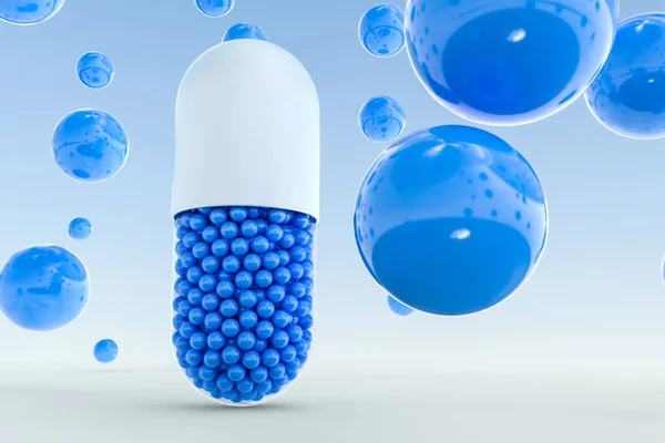 Capsules with spheres, 3d rendering — Stock Photo, Image