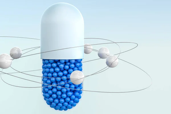 Capsules with spheres, 3d rendering — Stock Photo, Image