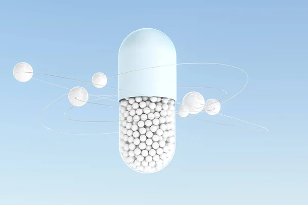 Capsules with spheres, 3d rendering — Stock Photo, Image