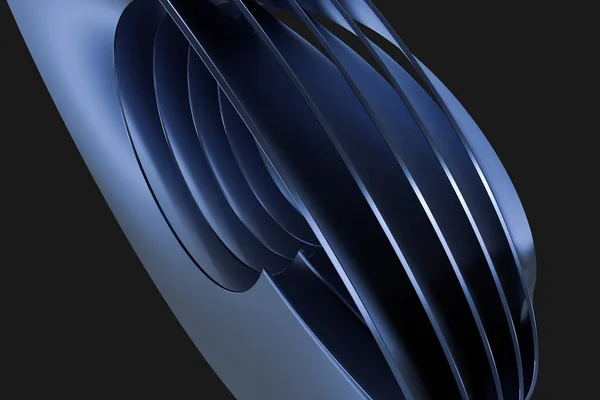 3d レンダリング、青メタリック表面とグラフィックデザインの背景 — ストック写真