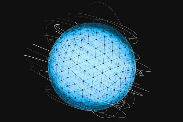 3D рендеринг, глобальные линии и треугольные фигуры — стоковое фото