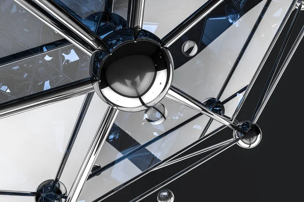 Renderowanie 3D, Kreatywna budowa wielokątnego trójkąta — Zdjęcie stockowe