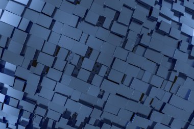 Bilgisayar dijital çizimi, koyu arkaplan, küp tuğlalar