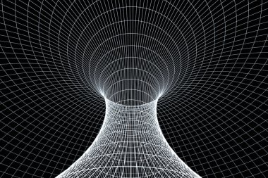 3D Rendering, koyu arka planda eğri çizgiler