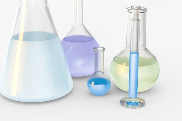 3d rendering, Chemical vessels in the laboratory — Stock Photo, Image