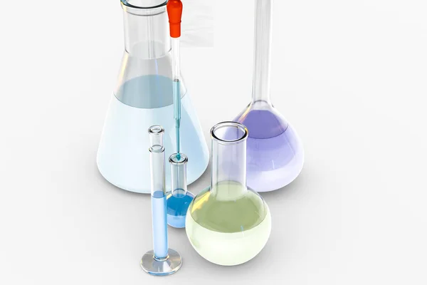 3d rendering, Chemical vessels in the laboratory — Stock Photo, Image