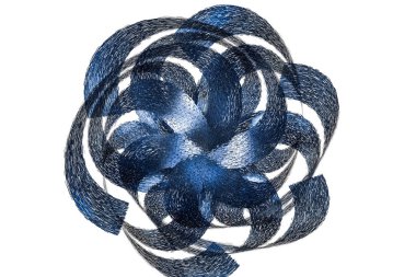 3D Rendering, mavi dekoratif çiçek, sanatsal arka plan