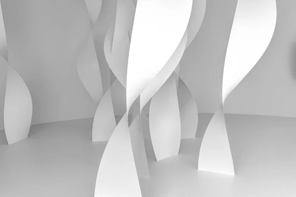 3D-rendering, vita släta kurvor bakgrund — Stockfoto