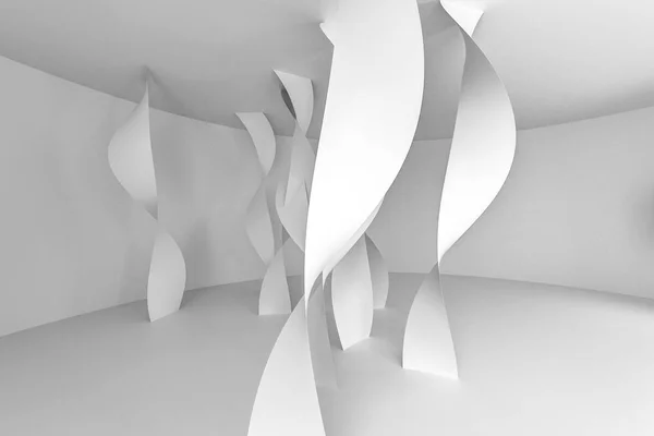 3d renderöinti, valkoinen sileä käyrät tausta — kuvapankkivalokuva