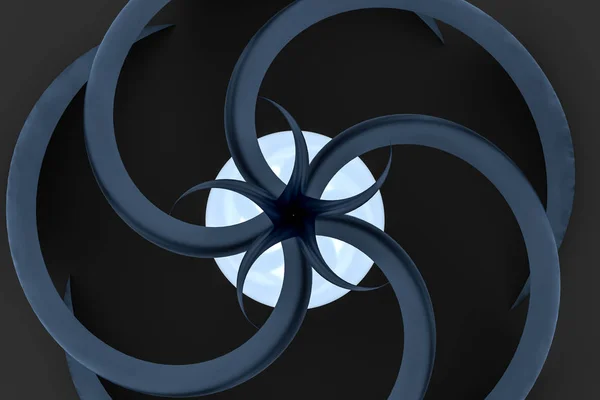 3D рендеринг, синий декоративный цветок, художественный фон — стоковое фото
