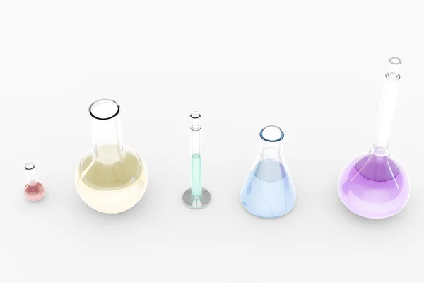 3d rendering, test tube and beaker in the lab — Stock Photo, Image