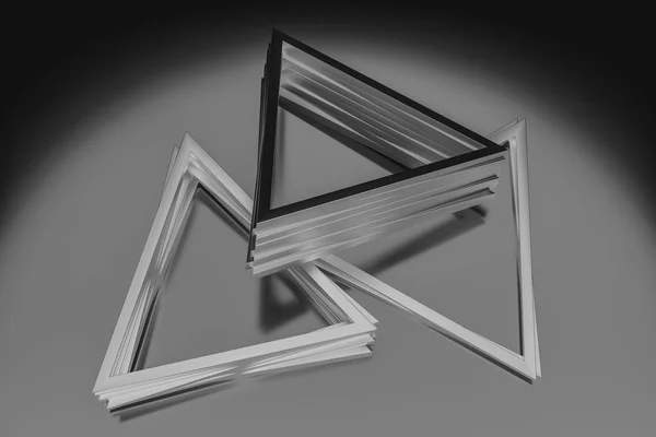 3d рендеринг, треугольный металл каркас, промышленный фон — стоковое фото