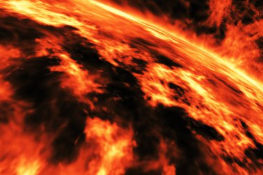 3D Rendering, fireball, yanan yangın