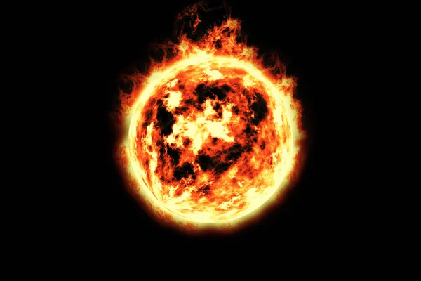 3d renderizado, bola de fuego, fuego ardiente —  Fotos de Stock