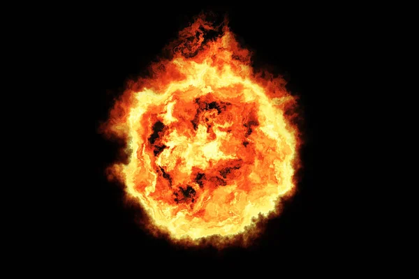 3d renderizado, bola de fuego, fuego ardiente — Foto de Stock