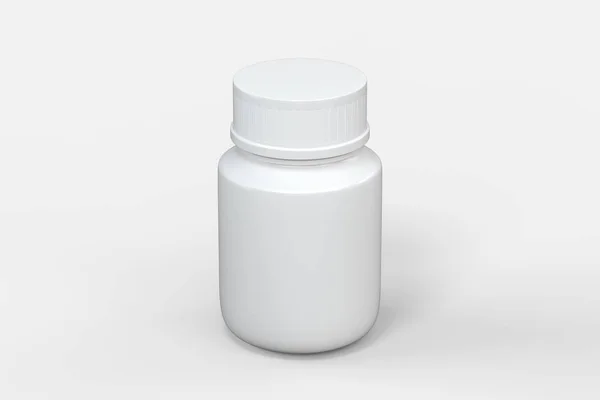 3D-Rendering, weiße Medizinflasche, Tablettenflasche — Stockfoto