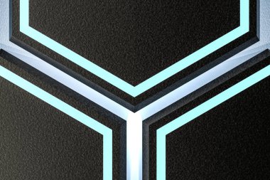 3D Rendering, koyu altıgen arka plan, Sci-Fi arka plan