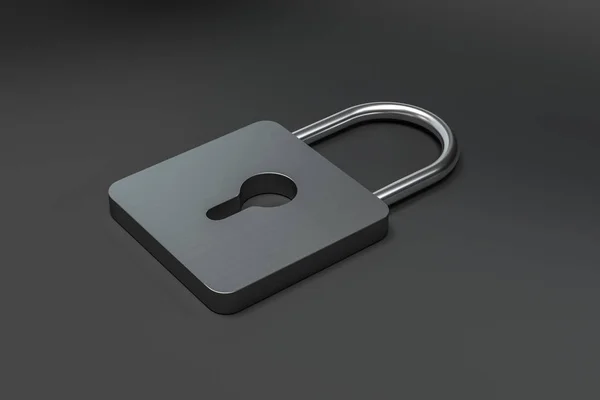 3d rendering, metal lock with digital concept background — Stock Photo, Image