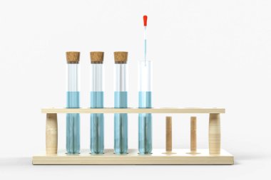 3D Rendering, biyoteknolojik laboratuar ekipmanları arka plan