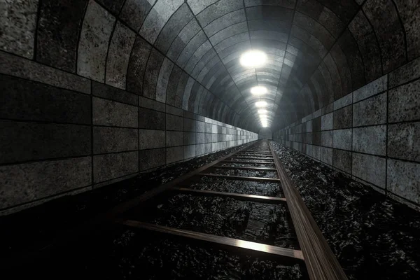 Das Geländer in der Höhle, perspektivischer Hintergrund — Stockfoto