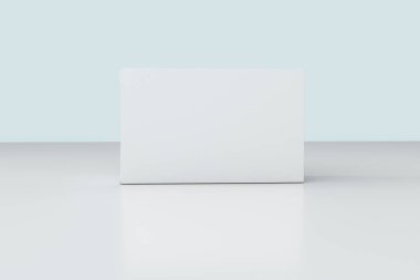 3D Rendering, beyaz arka planda beyaz ambalaj kutuları