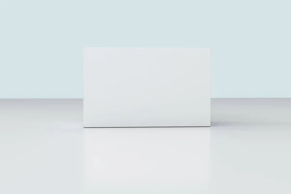 Rendering 3d, kotak kemasan putih dengan latar belakang putih — Stok Foto