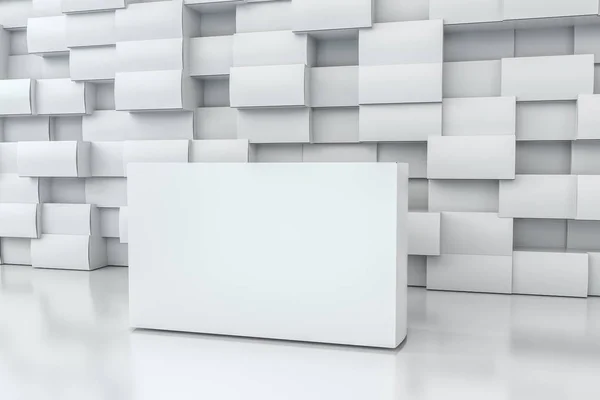 3d 렌더링, 흰색 배경으로 흰색 포장 상자 — 스톡 사진