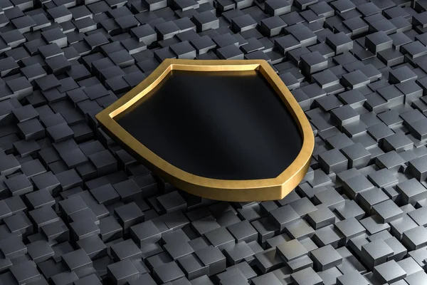 3d rendering, a defense shield with technological background — Stock Photo, Image