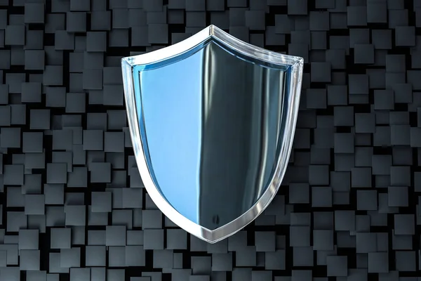 3d rendering, a defense shield with technological background — Stock Photo, Image