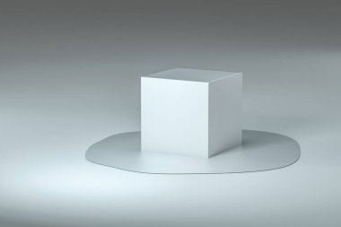 3d render, beyaz arka plan ile yaratıcı erimiş geometri